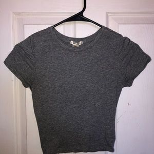Bozzolo Grey Crewneck Crop Top